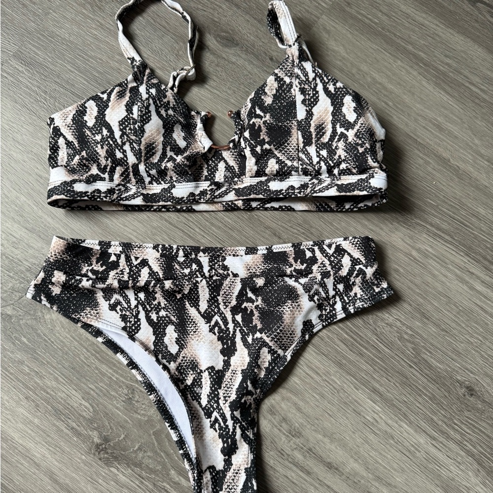 Snake Print Bikini Set